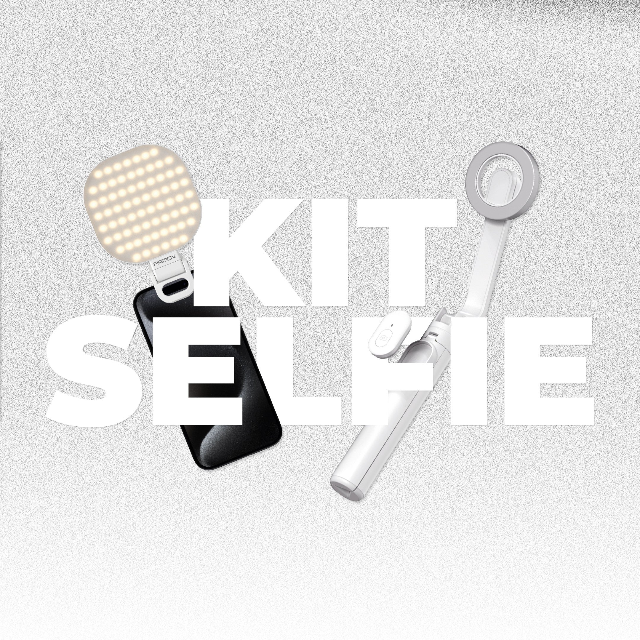 KIT SELFIE - Marty Selfie Stick + Marty Selfie Light