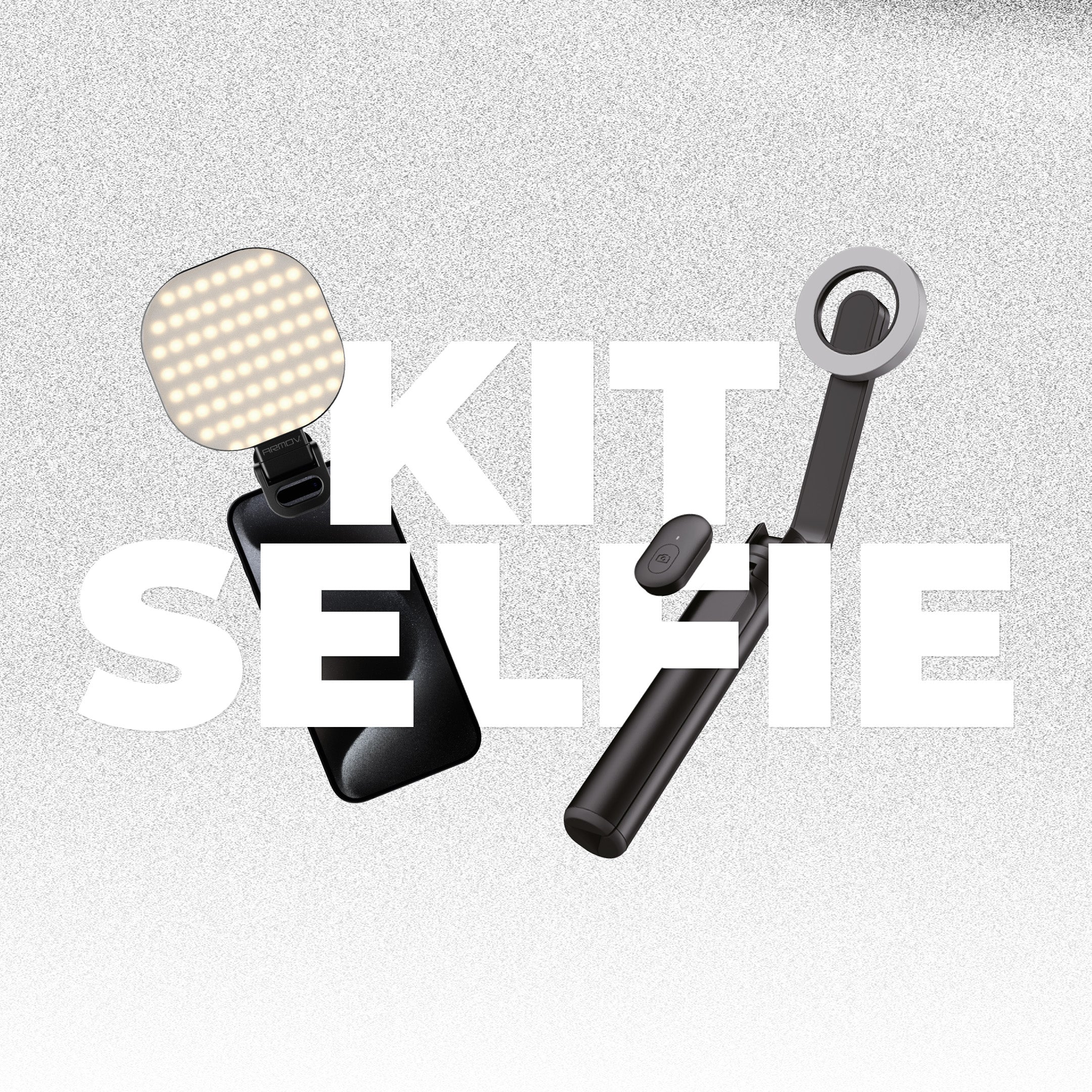 KIT SELFIE - Marty Selfie Stick + Marty Selfie Light